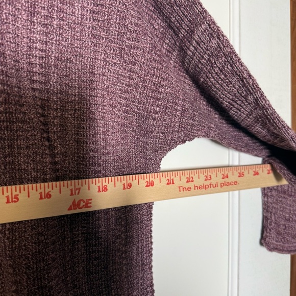J. Jill PureJill Marled Crewneck Sweater Plum Purple Size MP Oversized Cozy - Picture 6 of 9